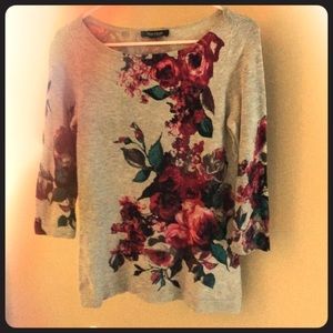 Floral White House Black Market spring sweater
